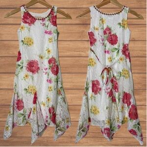 George Floral Lace Sleeveless Midi Party Dress